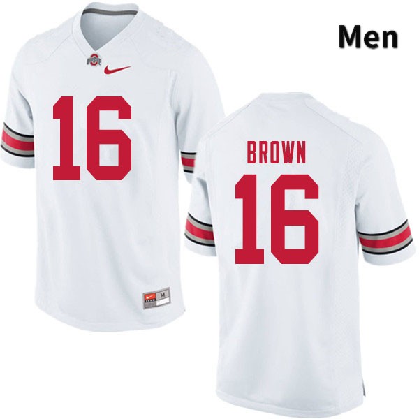 Ohio State Buckeyes Cameron Brown Men's #16 White Authentic Stitched College Football Jersey
